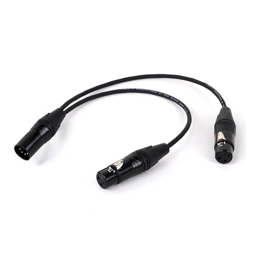 ROBAUN Y-Splitter-Audiokabel, 5-polige Buchse auf Zwei 3-polige Stecker, 5-poliger Stecker auf Zwei 3-polige Buchsen, buntes Adapterkabel(5M-3FX2-Black,0.5m) von ROBAUN