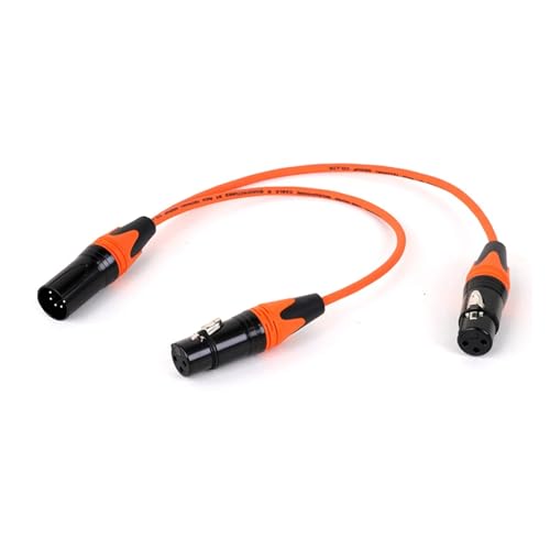 ROBAUN Y-Splitter-Audiokabel, 5-polige Buchse auf Zwei 3-polige Stecker, 5-poliger Stecker auf Zwei 3-polige Buchsen, buntes Adapterkabel(5M-3FX2-Orange,0.2m) von ROBAUN