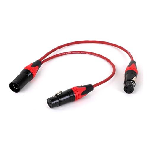ROBAUN Y-Splitter-Audiokabel, 5-polige Buchse auf Zwei 3-polige Stecker, 5-poliger Stecker auf Zwei 3-polige Buchsen, buntes Adapterkabel(5M-3FX2-Red,2.9M) von ROBAUN