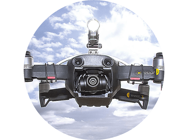 ROBOTERWERK Roboterwerk M.O.N.A. Mavic Air: LED Beleuchtung für DJI Air - 380 Lumen, neigbar Scheinwerfer Drohnen Schwarz/Silber von ROBOTERWERK