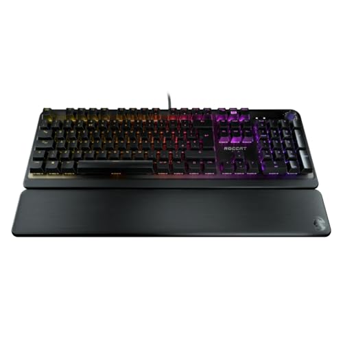 ROCCAT Pyro Mechanische PC-Gaming-Tastatur, RGB-Beleuchtung, AIMO-Beleuchtung, kabelgebundene Computer-Tastatur, abnehmbare Handgelenk-/Handballenauflage, lineare rote Schalter, gebürstete ROCCAT Pyro Mechanische PC-Gaming-Tastatur, RGB-Beleuchtung, AIMO-Beleuchtung, kabelgebundene Computer-Tastatur, abnehmbare Handgelenk-/Handballenauflage, lineare rote Schalter, gebürstete von ROCCAT