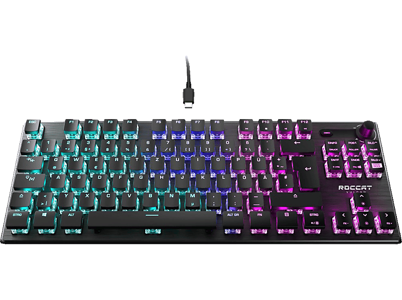 ROCCAT Vulcan TKL, Gaming Tastatur, Mechanisch, Titan Switch Mechanical linear, kabelgebunden, Schwarz von ROCCAT