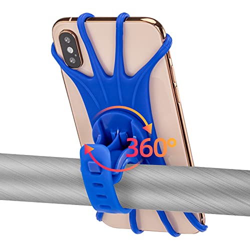 ROCKBROS Fahrrad Handyhalterung 360 Grad Drehbar für 4.0-6.8 Zoll Smartphone aus Silikon Motorrad Handyhalter Ebikes Halterung für Lenker Universal von ROCKBROS