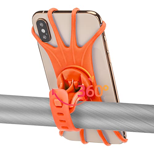 ROCKBROS Fahrrad Handyhalterung 360 Grad Drehbar für 4.0-6.8 Zoll Smartphone aus Silikon Motorrad Handyhalter Ebikes Halterung für Lenker Universal von ROCKBROS