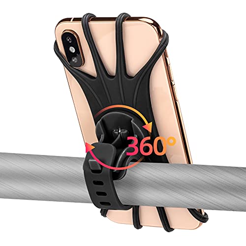 ROCKBROS Fahrrad Handyhalterung 360 Grad Drehbar für 4.0-6.8 Zoll Smartphone aus Silikon Motorrad Handyhalter Ebikes Halterung für Lenker Universal von ROCKBROS
