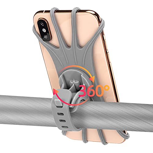 ROCKBROS Fahrrad Handyhalterung 360 Grad Drehbar für 4.0-6.8 Zoll Smartphone aus Silikon Motorrad Handyhalter Ebikes Halterung für Lenker Universal von ROCKBROS