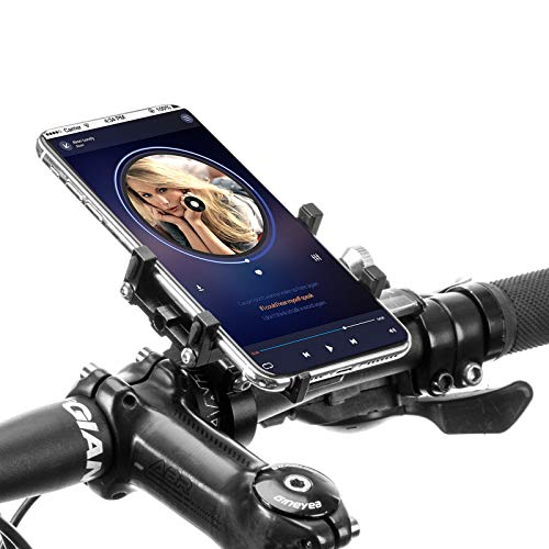 ROCKBROS Fahrrad Motorrad Handyhalterung für 4.2-6.8 Zoll Smartphone 360° Drehbar Ebikes Halterung für Lenker 22.2 bis 31.8mm Universal von ROCKBROS