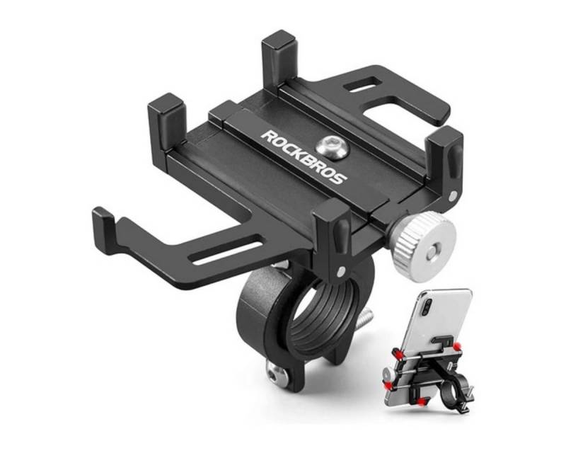 ROCKBROS Rockbros 699-BK Fahrrad-Handyhalter aus Aluminiumlegierung – Schwarz Handy-Halterung von ROCKBROS