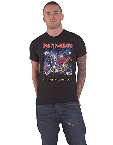 Iron Maiden T Shirt Legacy of The Beast Band Logo Nue offiziell Herren Schwarz XL von Rock Off officially licensed products