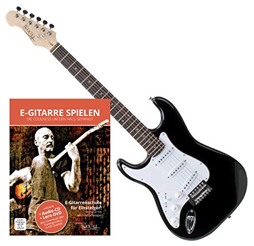 Rocktile Pro ST3 BK Linkshänder E-Gitarren-Set mit Gitarrenschule – E-Gitarre für Anfänger – inkl.E-Gitarren Schule mit beiliegender CD – Linkshänder E-Gitarre Einsteigerpaket - Schwarz Rocktile Pro ST3 BK Linkshänder E-Gitarren-Set mit Gitarrenschule – E-Gitarre für Anfänger – inkl.E-Gitarren Schule mit beiliegender CD – Linkshänder E-Gitarre Einsteigerpaket - Schwarz von ROCKTILE