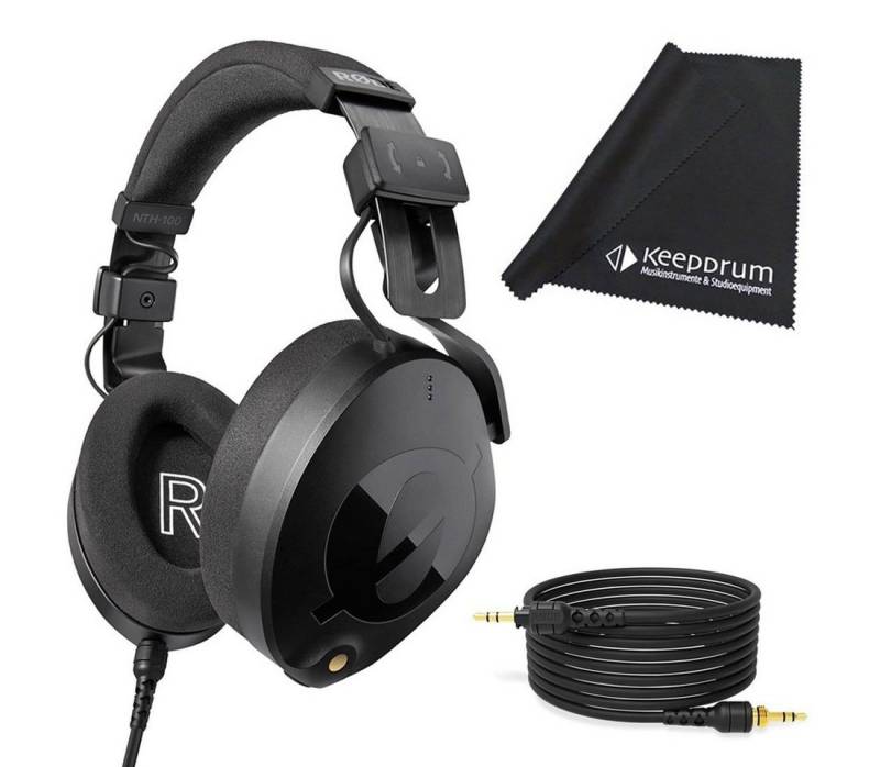 RØDE Rode NTH-100 Kopfhörer mit 2.4m Kabel Schwarz mitTuch Kopfhörer (keepdrum Tuch, passive Geräuschunterdrückung) von RØDE
