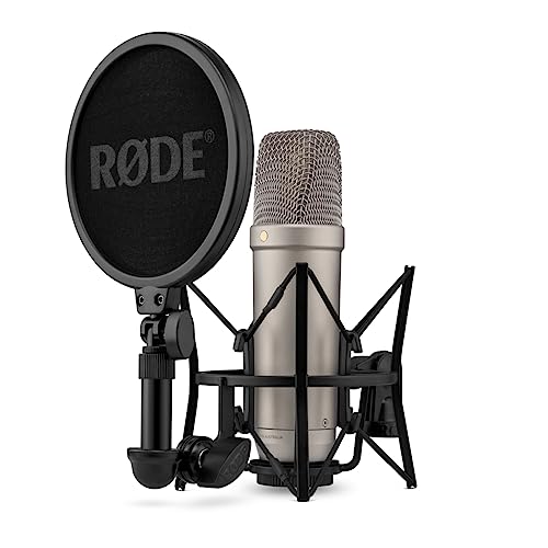 RØDE NT1 5 Generation Großmembran-Kondensatormikrofon mit XLR- und USB-Ausgang, Mikrofonspinne und Popfilter für Musikproduktion, Gesangsaufnahmen und Podcasts (silber) von RØDE