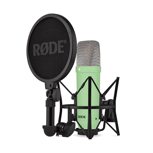 RØDE NT1 Signature Series Großmembrankondensatormikrofon mit Schockhalterung, Popschutz und XLR-Kabel für Musikproduktion, Gesangsaufnahmen, Streaming und Podcasting (Grün) von RØDE