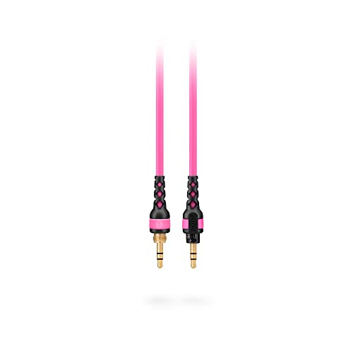 RØDE NTH-Kabel für NTH-100 Kopfhörer mit 1,2 m Länge, hochwertiges 3,5 mm TRS auf TRS Kabel, inklusive 6,35 mm Schraubadapter (pink) von RØDE