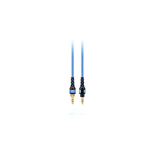 RØDE NTH-Kabel für NTH-100 Kopfhörer mit 2,4 m Länge, hochwertiges 3,5 mm TRS auf TRS Kabel, inklusive 6,35 mm Schraubadapter (blau) von RØDE