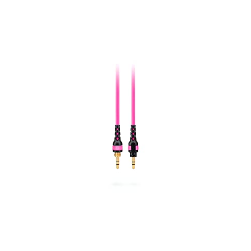 RØDE NTH-Kabel für NTH-100 Kopfhörer mit 2,4 m Länge, hochwertiges 3,5 mm TRS auf TRS Kabel, inklusive 6,35 mm Schraubadapter (pink) von RØDE