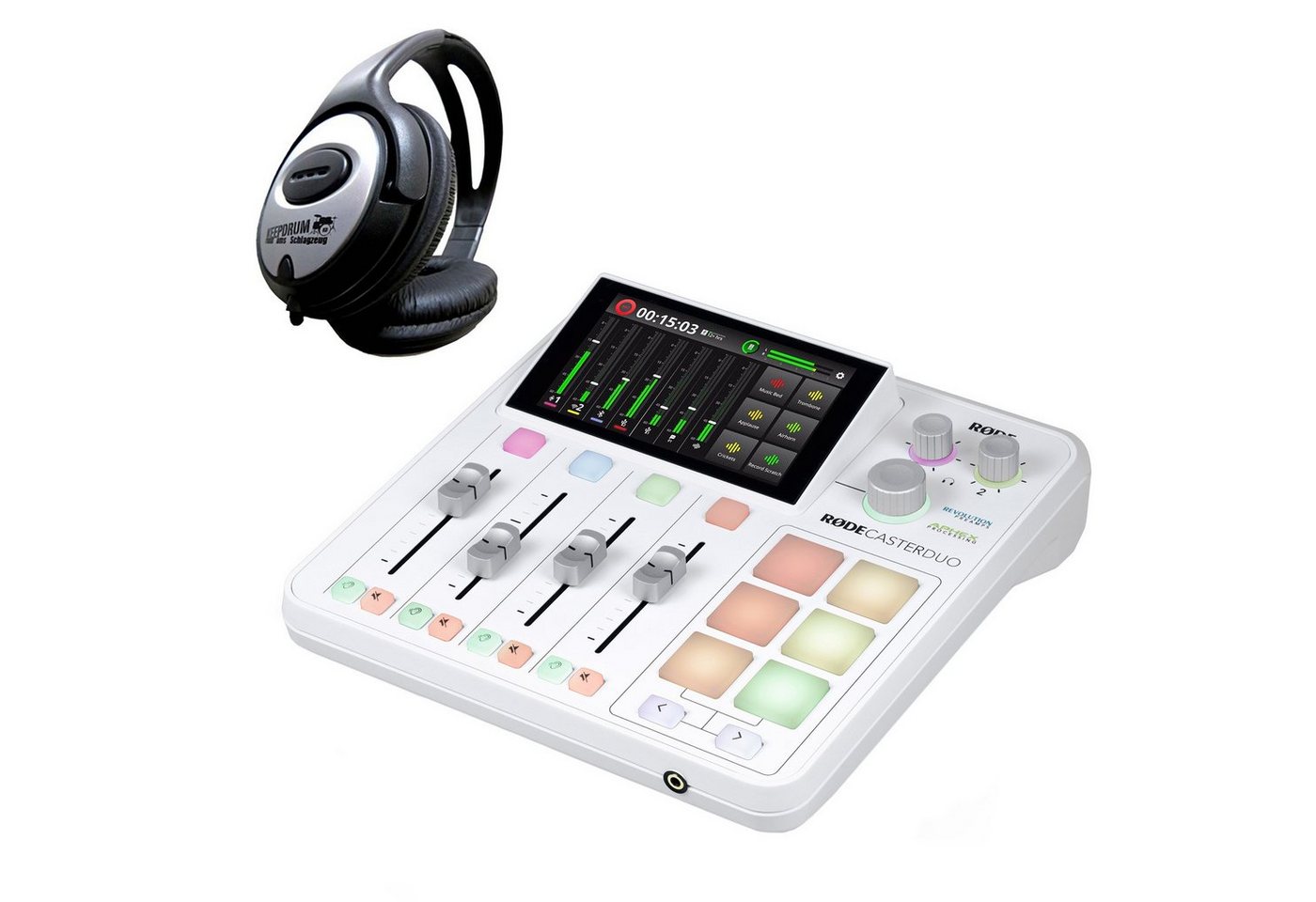 RØDE Rode Rodecaster Duo Station Weiss mit Kopfhörer Digitales Aufnahmegerät RØDE Rode Rodecaster Duo Station Weiss mit Kopfhörer Digitales Aufnahmegerät von RØDE