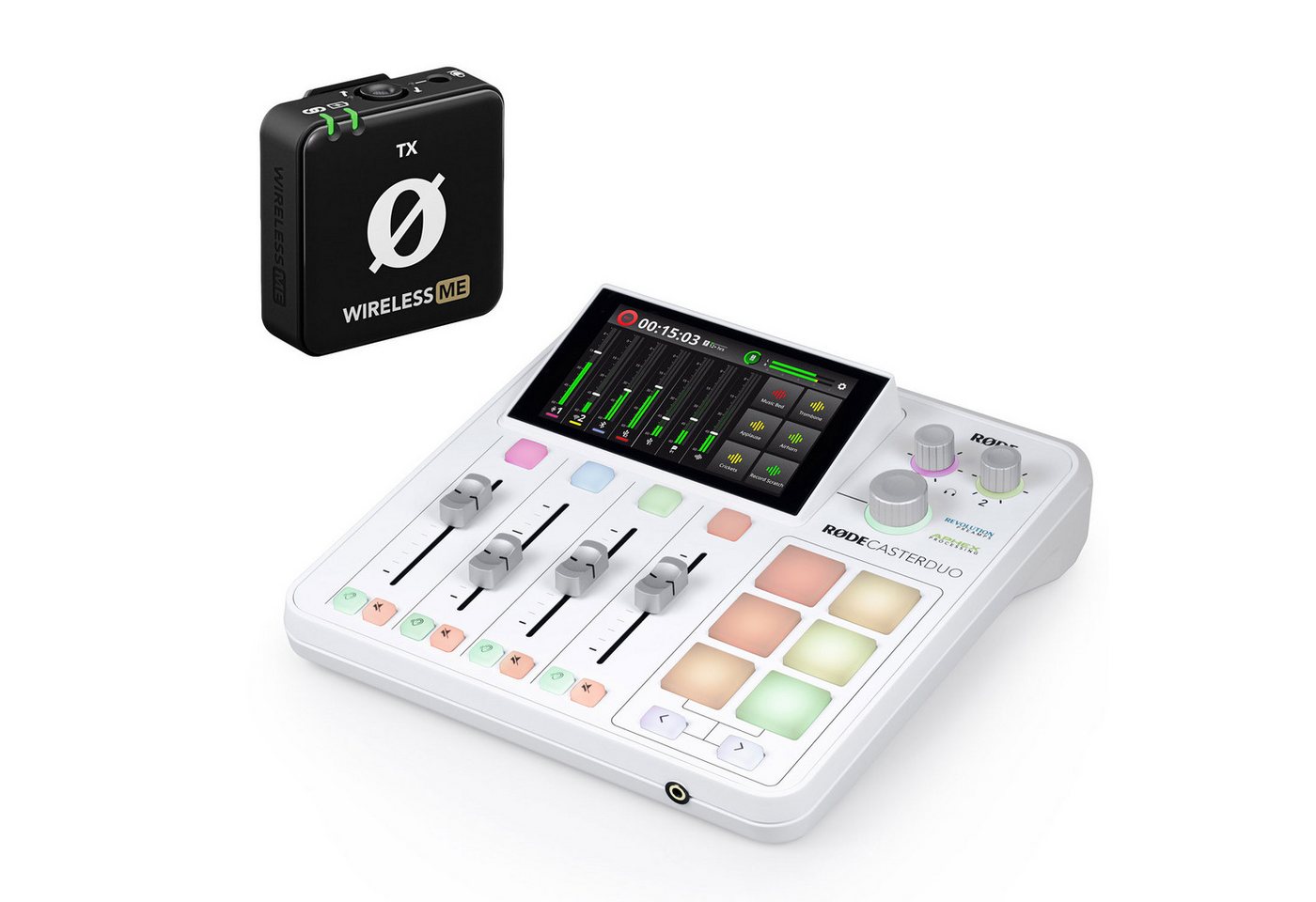 RØDE Rode Rodecaster Duo WH Für kurze Zeit mit Wireless ME TX Promo-Aktion Digitales Aufnahmegerät (Audio-Interface) von RØDE