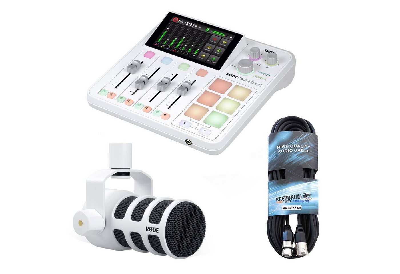 RØDE Rode Rodecaster Duo Weiss mit Podmic Weiss und Kabel Digitales Aufnahmegerät RØDE Rode Rodecaster Duo Weiss mit Podmic Weiss und Kabel Digitales Aufnahmegerät von RØDE