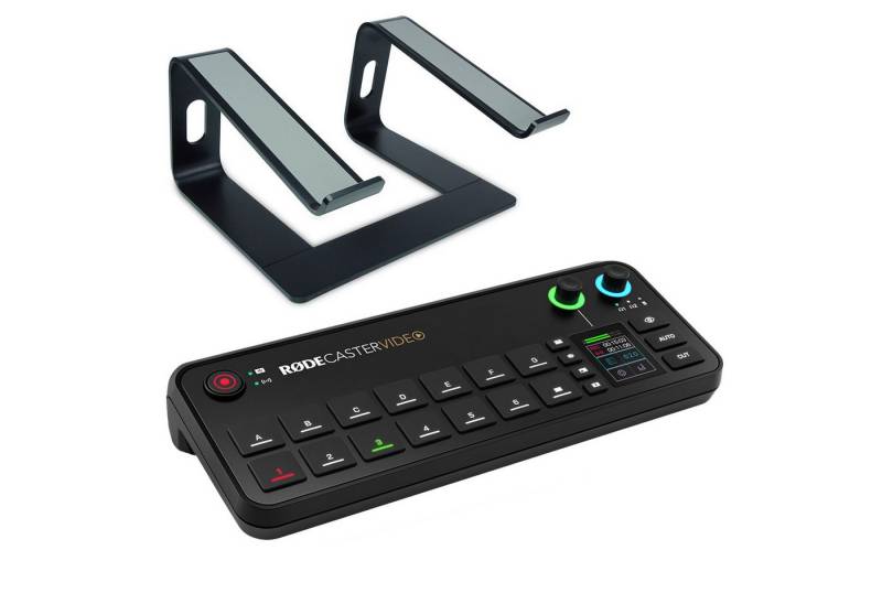 RØDE Rode Rodecaster Video Produktions-Konsole mit Laptopständer BK Digitales Aufnahmegerät (schwarz) von RØDE