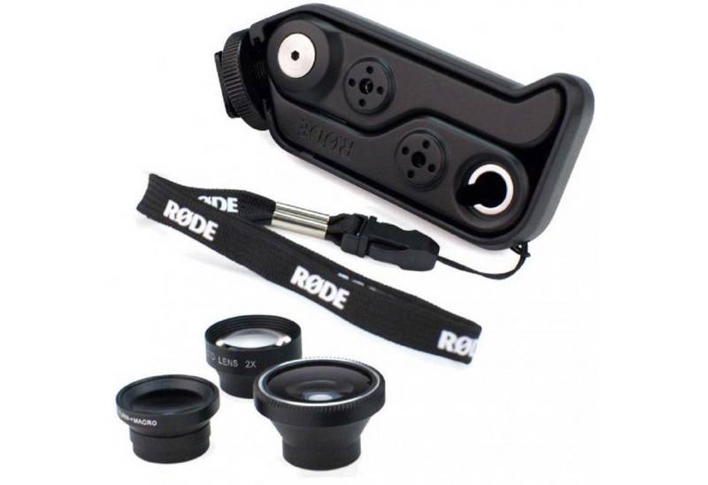 RØDE Rode Rodegrip Plus Halterung Smartphone-Halterung, (bis 3,5 Zoll, 3 hochwertige Vorsatzlinse, Trageschlaufe) von RØDE