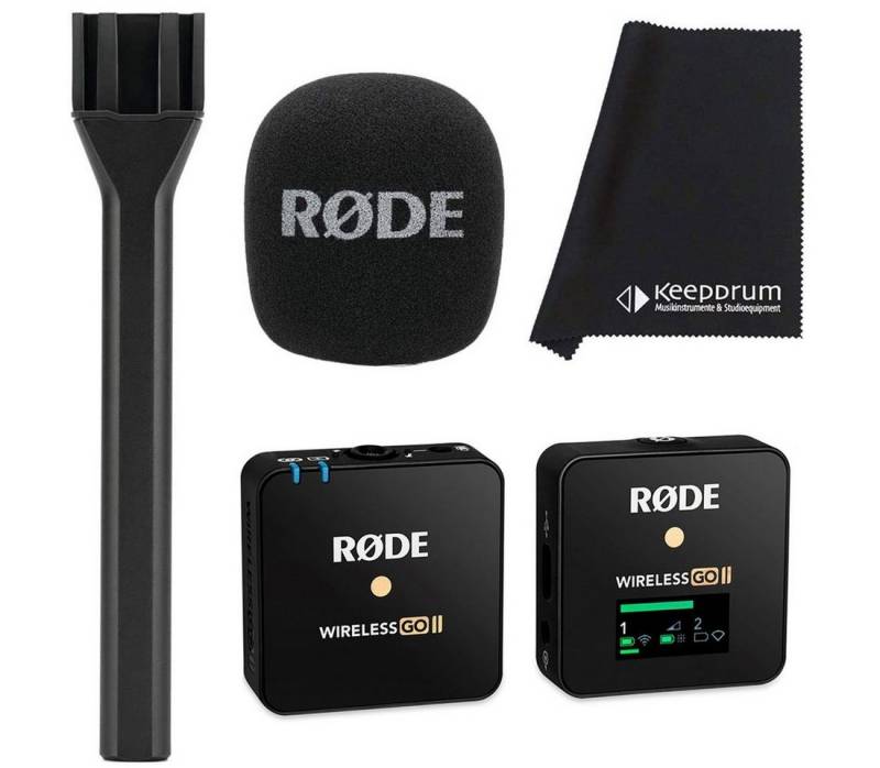 RØDE Rode Wireless GO II Single mit Interview GO und Tuch Digitales Aufnahmegerät (Mikrofon-Funksystem) von RØDE