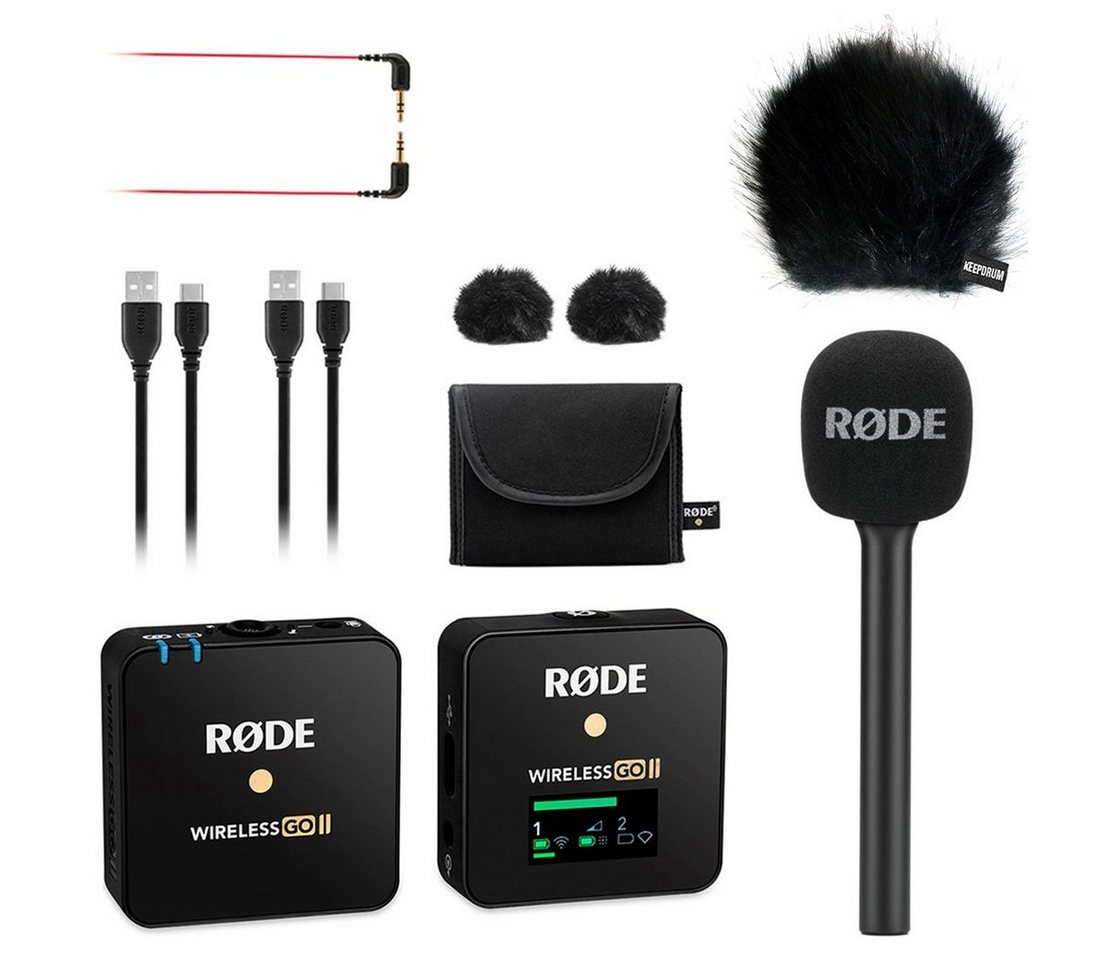 RØDE Rode Wireless GO II Single mit Interview GO und Windschutz BK Digitales Aufnahmegerät (und Fell-Windschutz) von RØDE