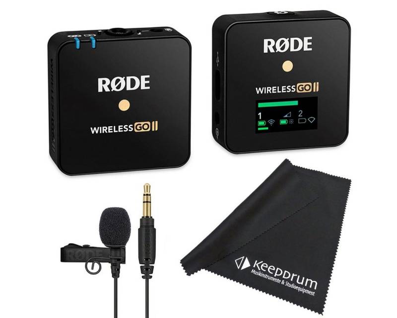 RØDE Rode Wireless GO II Single mit Lavalier GO mit Tuch Digitales Aufnahmegerät (Mikrofon-Funksystem) von RØDE