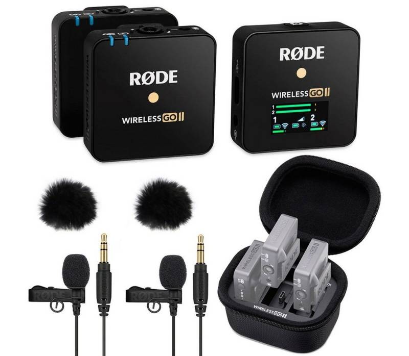 RØDE Rode Wireless GO II mit 2x Lavalier GO mit Windschutz und Lade-Case Digitales Aufnahmegerät (Drahtlos) von RØDE