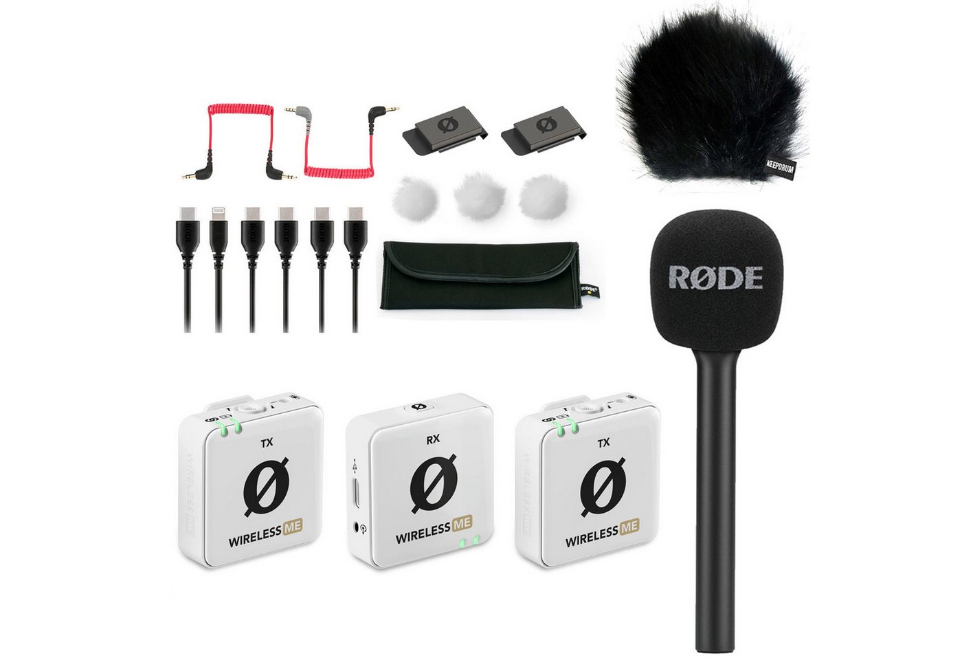 RØDE Rode Wireless ME Dual Funk-Mikrofon Weiss Interview Set 1 BK Digitales Aufnahmegerät (2,4 GHz) von RØDE