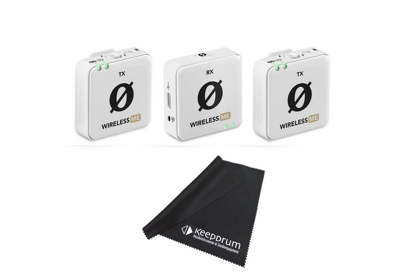 RØDE Rode Wireless ME Dual Mikrofon-System Weiss mit Tuch Digitales Aufnahmegerät (2,4 GHz) von RØDE