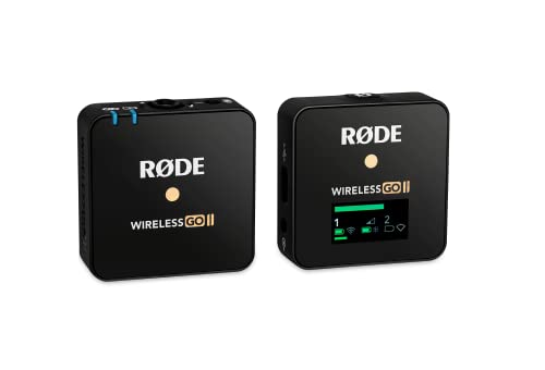 RØDE Wireless GO II Single ultrakompaktes kabelloses Zweikanal-Mikrofonsystem mit einem eingebauten Mikrofon, integrierter Aufnahmefunktion und 200 m Reichweite für Filmproduktion, Interviews von RØDE