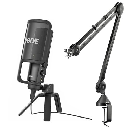 Rode Microphones NT-USB USB-Mikrofonset in Studio-Qualität, mit Profi-Studio-Mikrofonarm Rode PSA-1 von RØDE