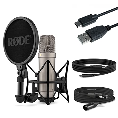 Rode NT1 5th Generation XLR USB Studio-Mikrofon + keepdrum USB Kabel Typ A zu Typ C 50cm von RØDE
