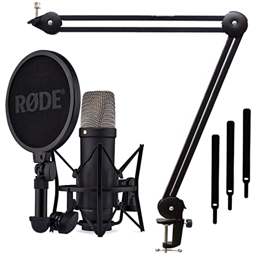 Rode NT1 5th Generation XLR USB Studio-Mikrofon Schwarz + keepdrum Gelenkarm-Stativ von RØDE