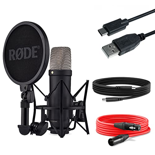 Rode NT1 5th Generation XLR USB Studio-Mikrofon Schwarz + keepdrum USB Kabel Typ A zu Typ C 50cm von RØDE