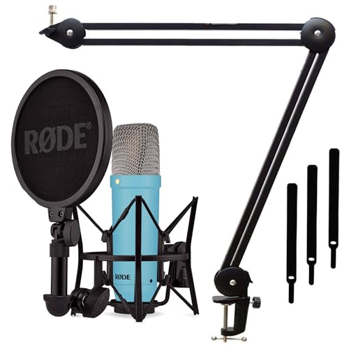 Rode NT1 Signature Blue Studio-Mikrofon Blau + keepdrum MS138 Gelenkarm-Stativ Schwarz von RØDE