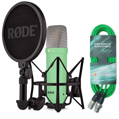 Rode NT1 Signature Green Studio-Mikrofon Grün + keepdrum XLR-Kabel Grün von RØDE