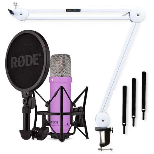 Rode NT1 Signature Purple Studio-Mikrofon Lila + keepdrum MS138 Gelenkarm-Stativ Weiss von RØDE