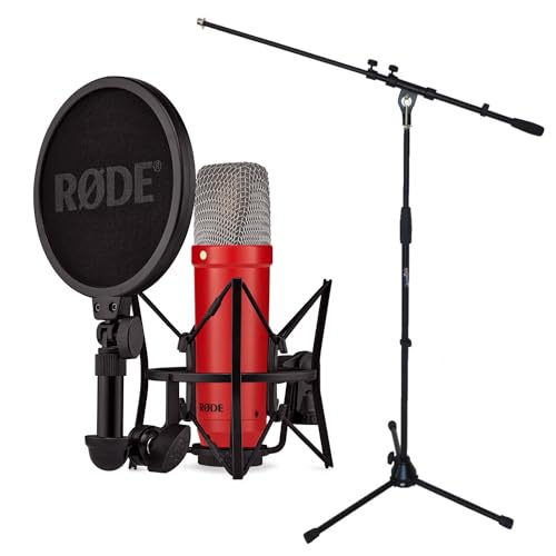 Rode NT1 Signature Red Studio-Mikrofon Rot + keepdrum Mikrofonständer von RØDE