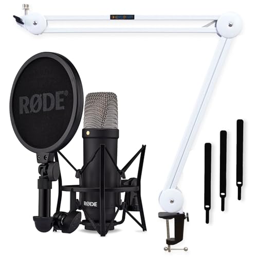 Rode NT1 Signature Serie Black Studio-Mikrofon + keepdrum MS138 Gelenkarm-Stativ Weiss Rode NT1 Signature Serie Black Studio-Mikrofon + keepdrum MS138 Gelenkarm-Stativ Weiss von RØDE