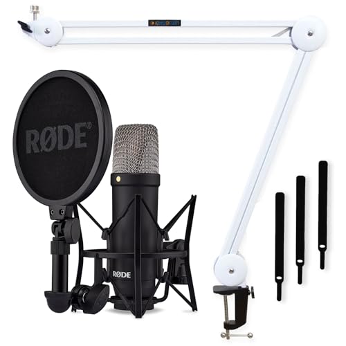 Rode NT1 Signature Serie Black Studio-Mikrofon + keepdrum MS138 Gelenkarm-Stativ Weiss von RØDE