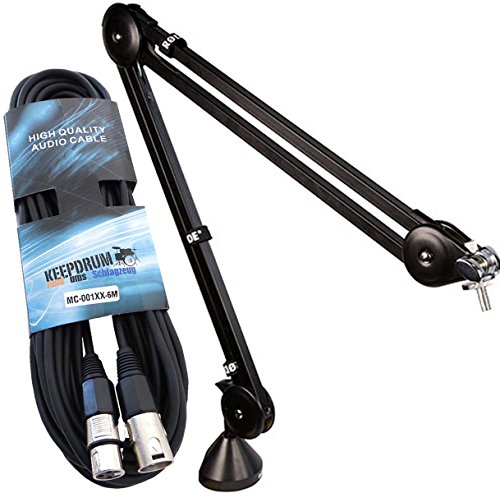 Rode PSA-1 PSA1 Tisch-Mikrofonarm Gelenkarm Mikrofonständer + keepdrum XLR Mikrofonkabel 6m von RØDE