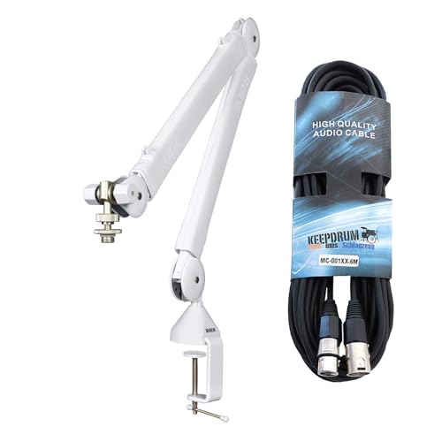 Rode PSA1+ Mikrofonarm Gelenkarm Weiss + keepdrum XLR-Kabel von RØDE