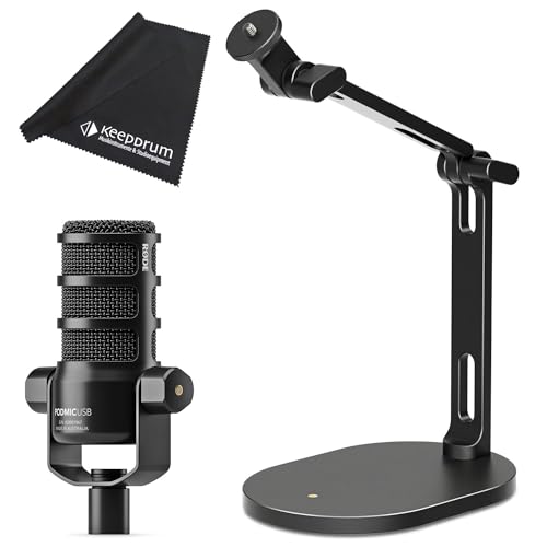 Rode Podmic USB XLR Mikrofon + DS-2 Desktop-Stativ + keepdrum Tuch von RØDE