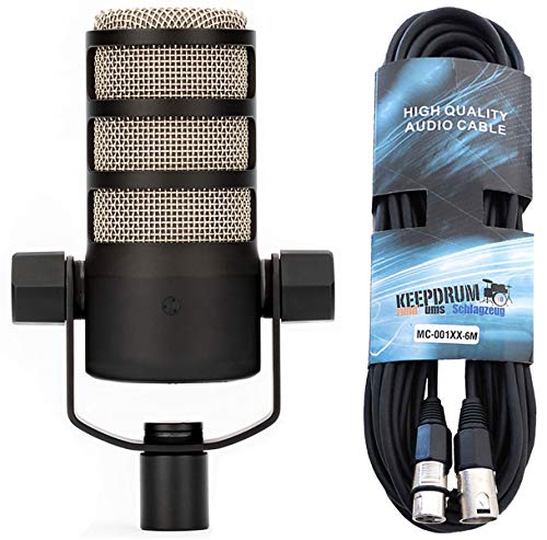 Rode Podmic professionelles dynamisches Podcast-Mikrofon + keepdrum XLR-Kabel 6m von RØDE