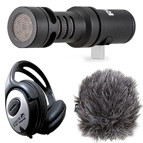 Rode VMMC Videomic Me-C Mikrofon für USB-C Smartphones + keepdrum Stereo-Kopfhörer von RØDE