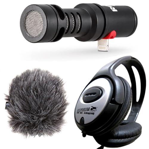 Rode VMML Videomic Me-L Mikrofon für iPhone + keepdrum Kopfhörer von RØDE
