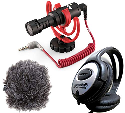 Rode Videomicro Compact On-Camera Richtmikrofon Kamera Mikrofon + keepdrum Kopfhörer von RØDE