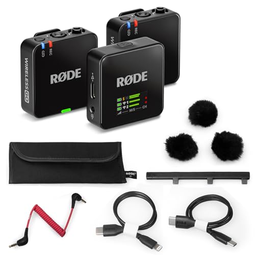 Rode Wireless GO Gen 3 Drahtloses 2-Kanal Mikrofon-Funksystem mit 2X Smartlav+ Ansteckmikrofon und 2X SC3 Adapter und keepdrum Tuch Rode Wireless GO Gen 3 Drahtloses 2-Kanal Mikrofon-Funksystem mit 2X Smartlav+ Ansteckmikrofon und 2X SC3 Adapter und keepdrum Tuch von RØDE